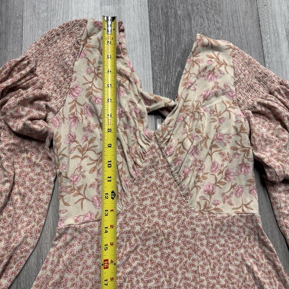 Free People Love Story Floral Print Open Back Maxi Dress Size Medium - Picture 6 of 10